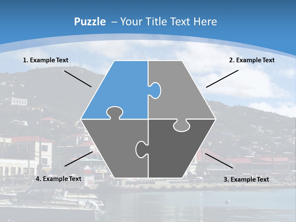 The Harbor Of St. Thomas, Us Virgin Islands PowerPoint Template