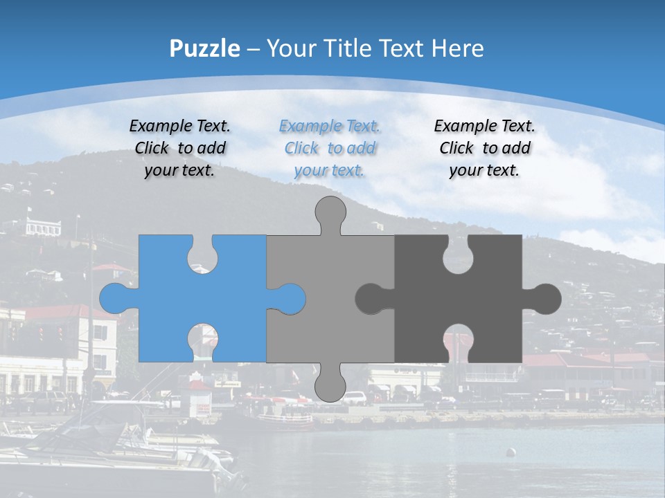 The Harbor Of St. Thomas, Us Virgin Islands PowerPoint Template