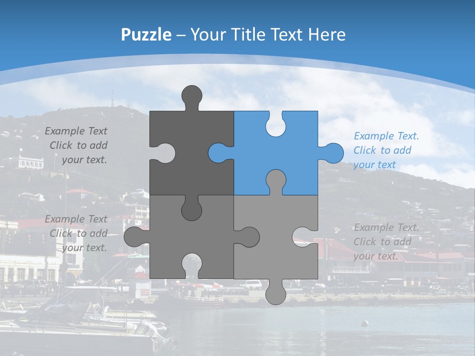 The Harbor Of St. Thomas, Us Virgin Islands PowerPoint Template