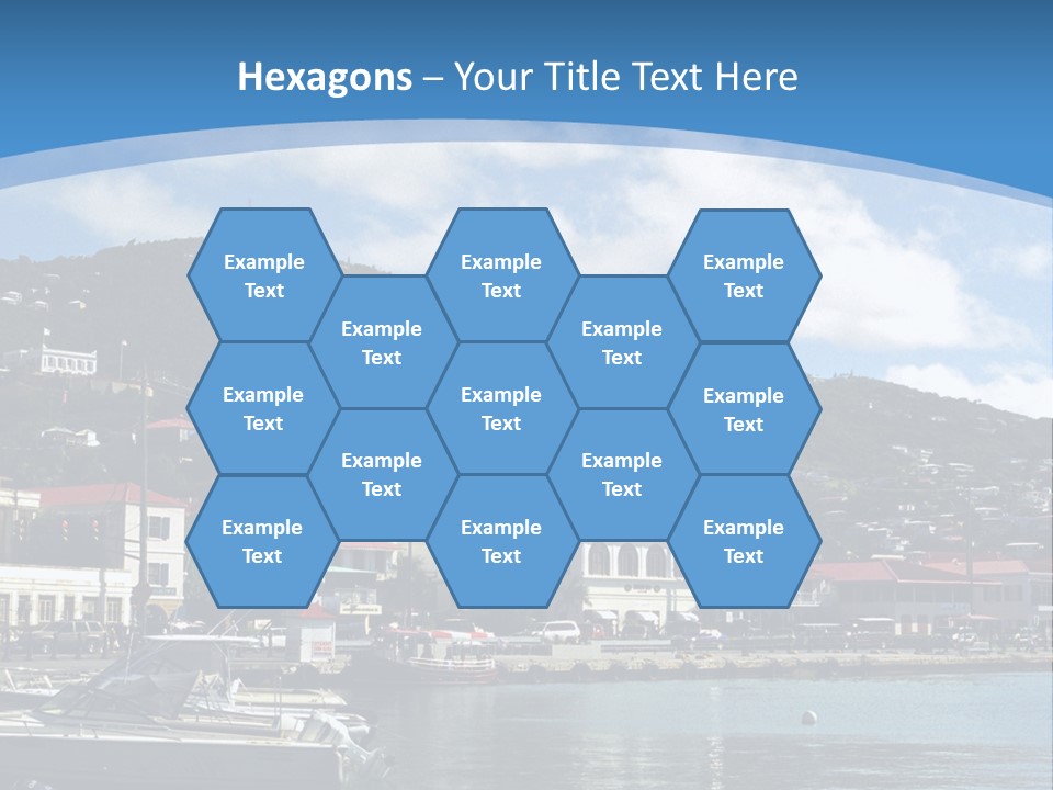 The Harbor Of St. Thomas, Us Virgin Islands PowerPoint Template