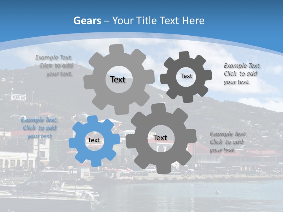 The Harbor Of St. Thomas, Us Virgin Islands PowerPoint Template