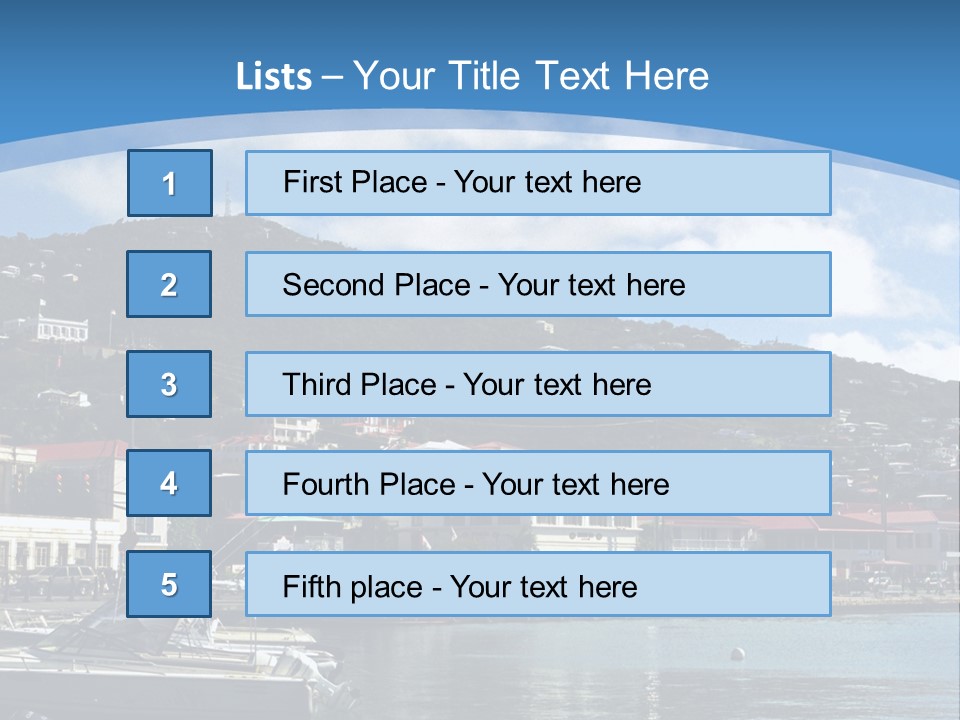 The Harbor Of St. Thomas, Us Virgin Islands PowerPoint Template