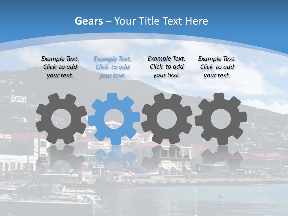 The Harbor Of St. Thomas, Us Virgin Islands PowerPoint Template