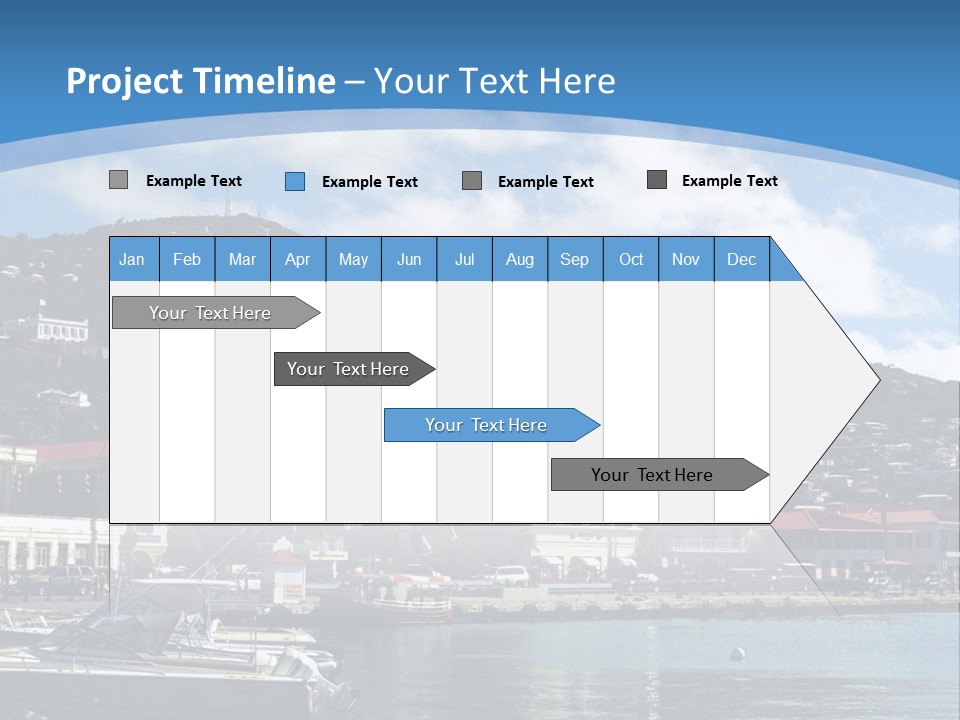 The Harbor Of St. Thomas, Us Virgin Islands PowerPoint Template