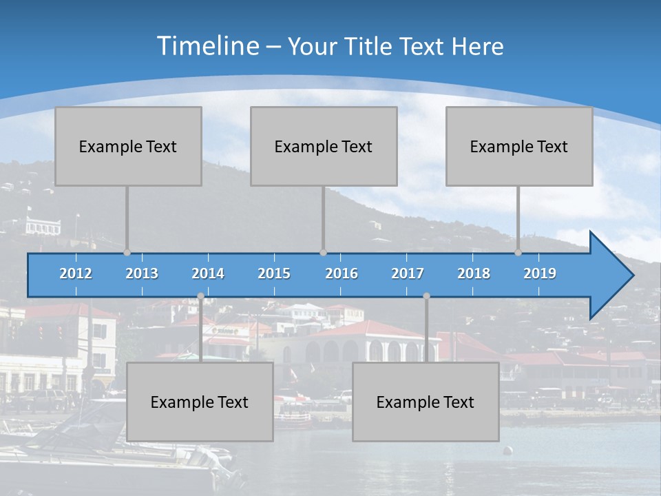 The Harbor Of St. Thomas, Us Virgin Islands PowerPoint Template