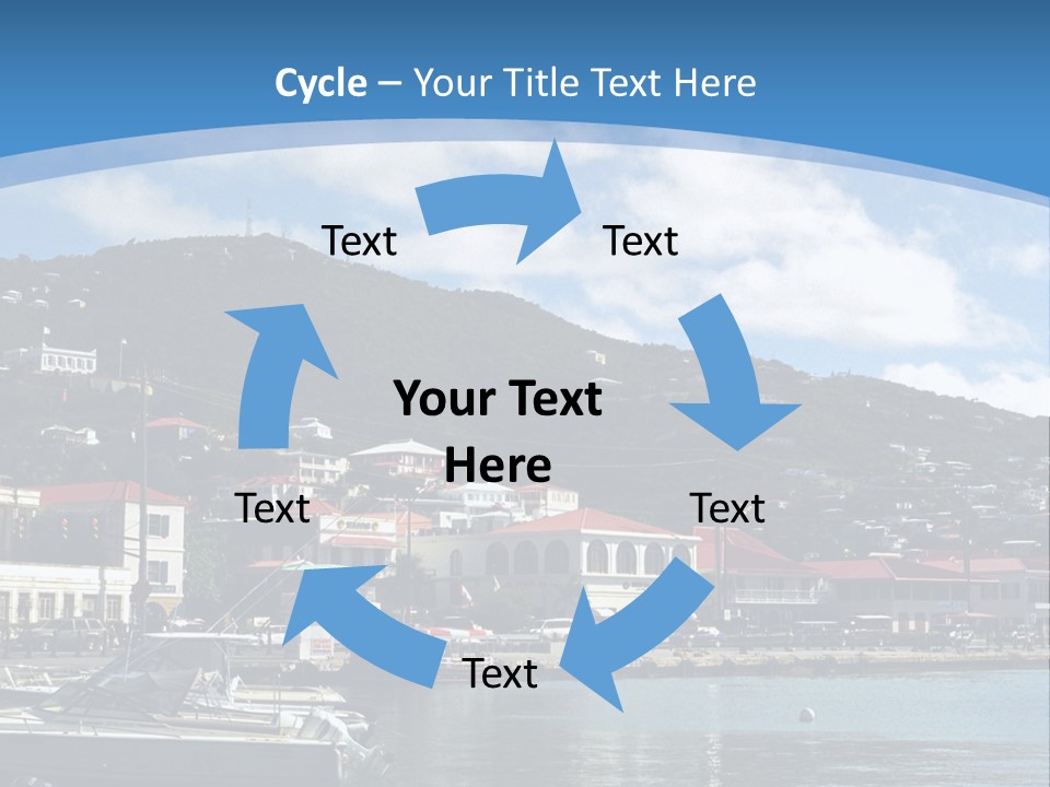 The Harbor Of St. Thomas, Us Virgin Islands PowerPoint Template