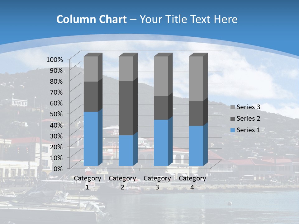 The Harbor Of St. Thomas, Us Virgin Islands PowerPoint Template