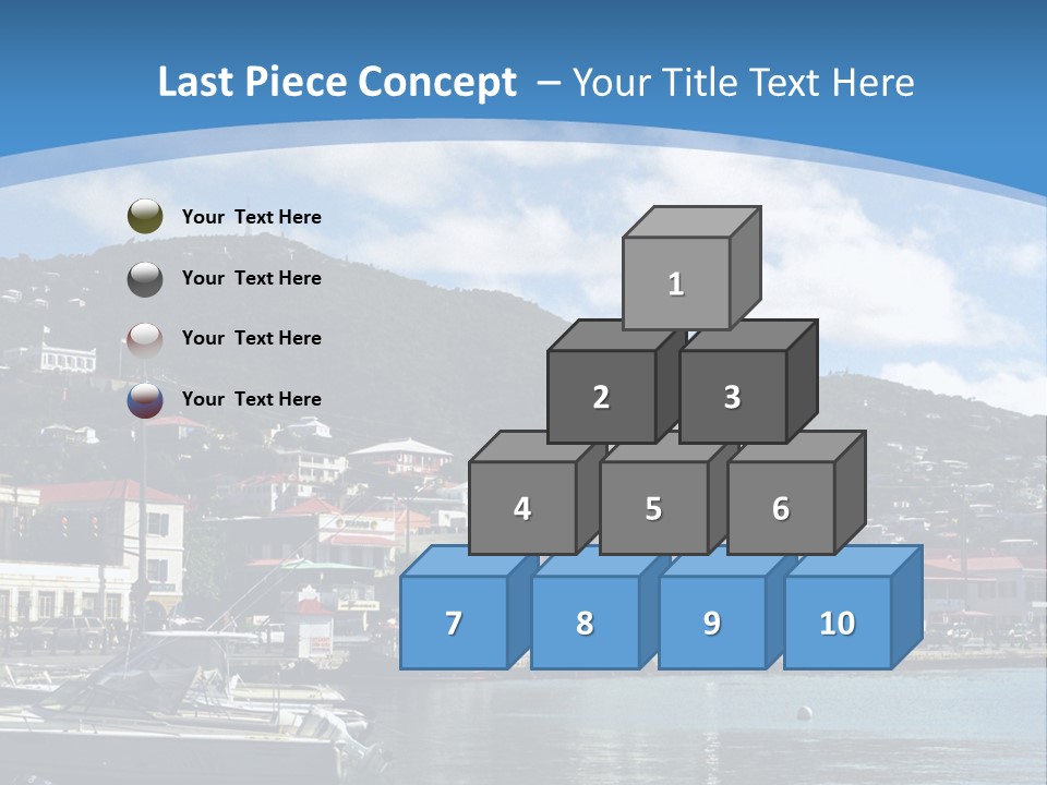 The Harbor Of St. Thomas, Us Virgin Islands PowerPoint Template