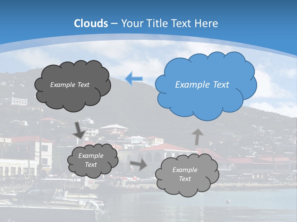 The Harbor Of St. Thomas, Us Virgin Islands PowerPoint Template