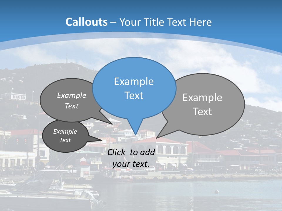 The Harbor Of St. Thomas, Us Virgin Islands PowerPoint Template