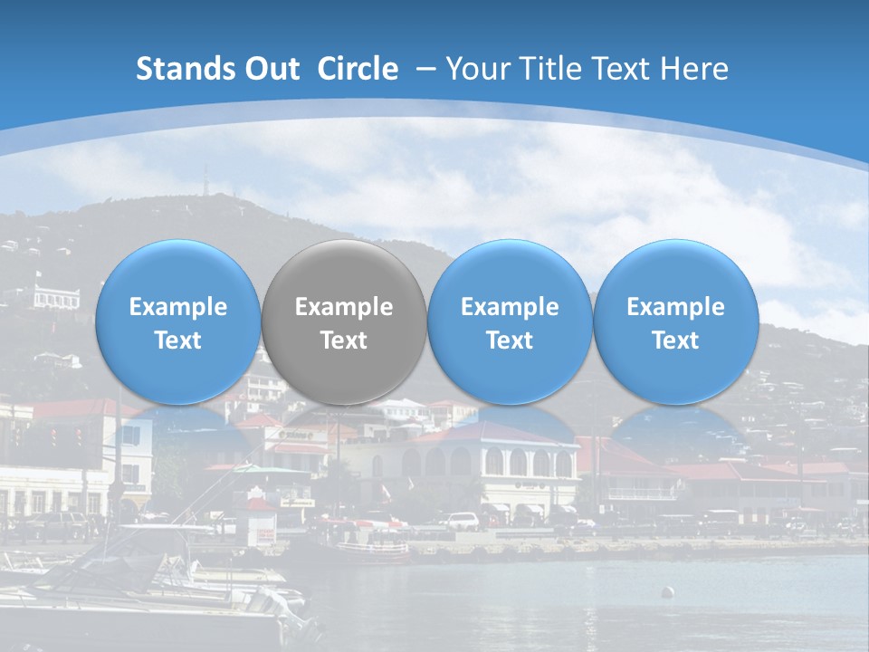 The Harbor Of St. Thomas, Us Virgin Islands PowerPoint Template