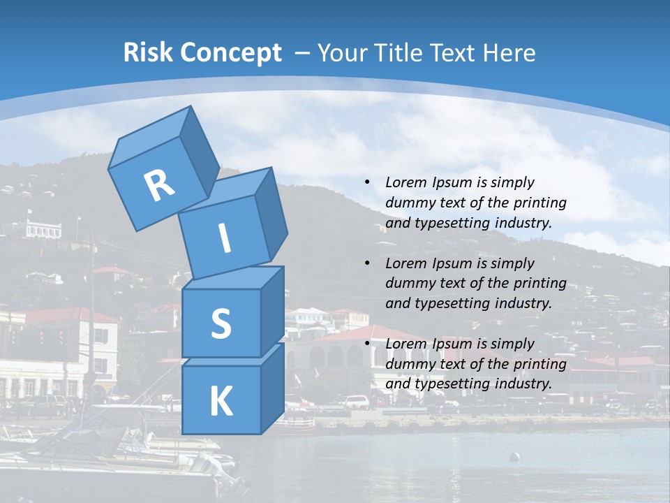 The Harbor Of St. Thomas, Us Virgin Islands PowerPoint Template