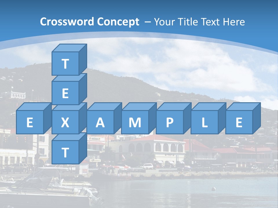 The Harbor Of St. Thomas, Us Virgin Islands PowerPoint Template