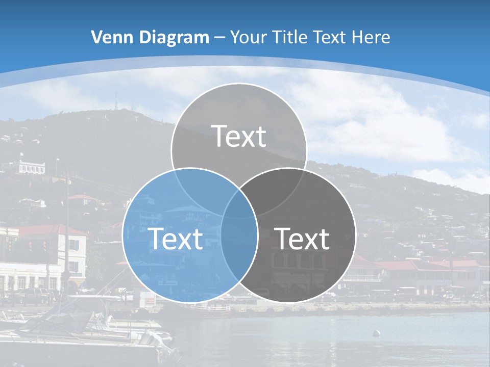 The Harbor Of St. Thomas, Us Virgin Islands PowerPoint Template