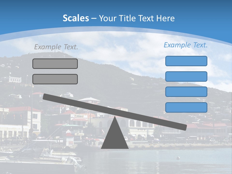 The Harbor Of St. Thomas, Us Virgin Islands PowerPoint Template