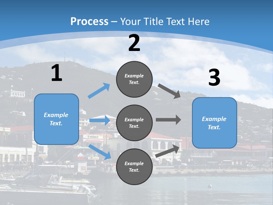 The Harbor Of St. Thomas, Us Virgin Islands PowerPoint Template