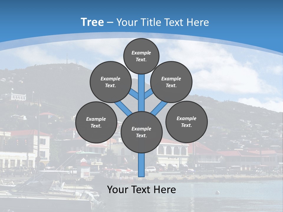 The Harbor Of St. Thomas, Us Virgin Islands PowerPoint Template