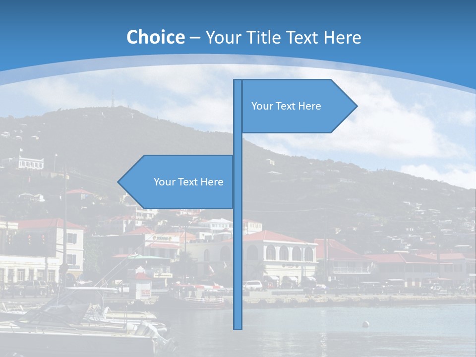 The Harbor Of St. Thomas, Us Virgin Islands PowerPoint Template