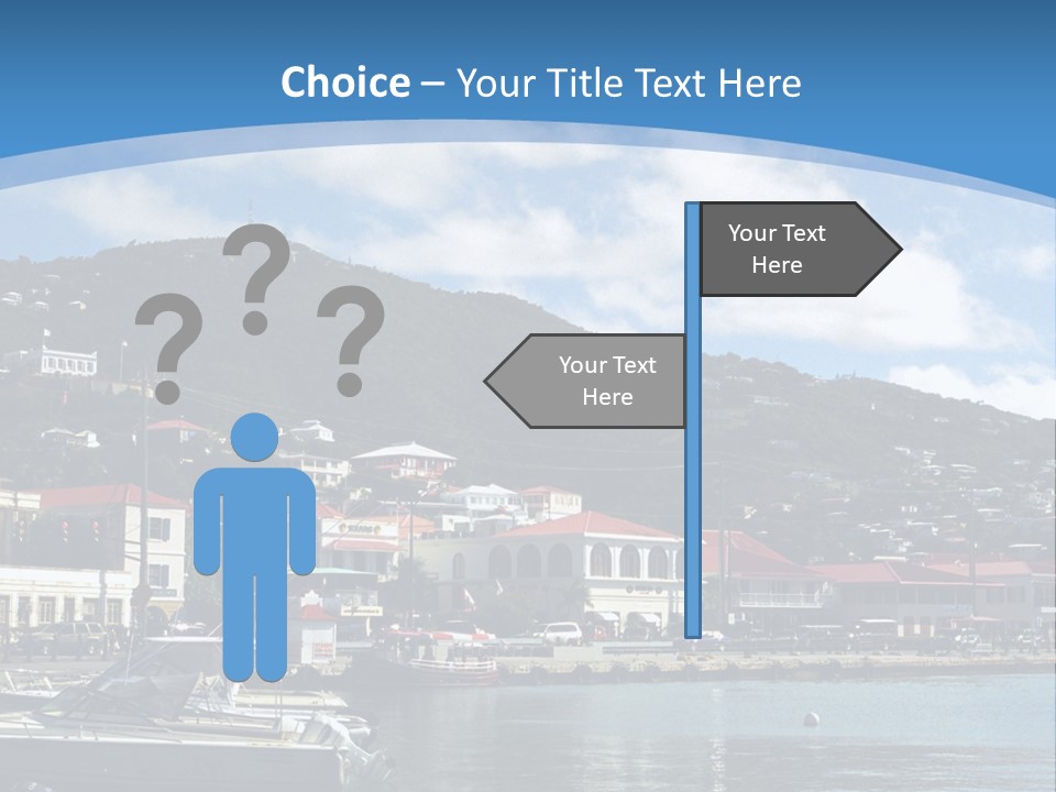 The Harbor Of St. Thomas, Us Virgin Islands PowerPoint Template