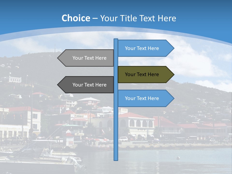The Harbor Of St. Thomas, Us Virgin Islands PowerPoint Template