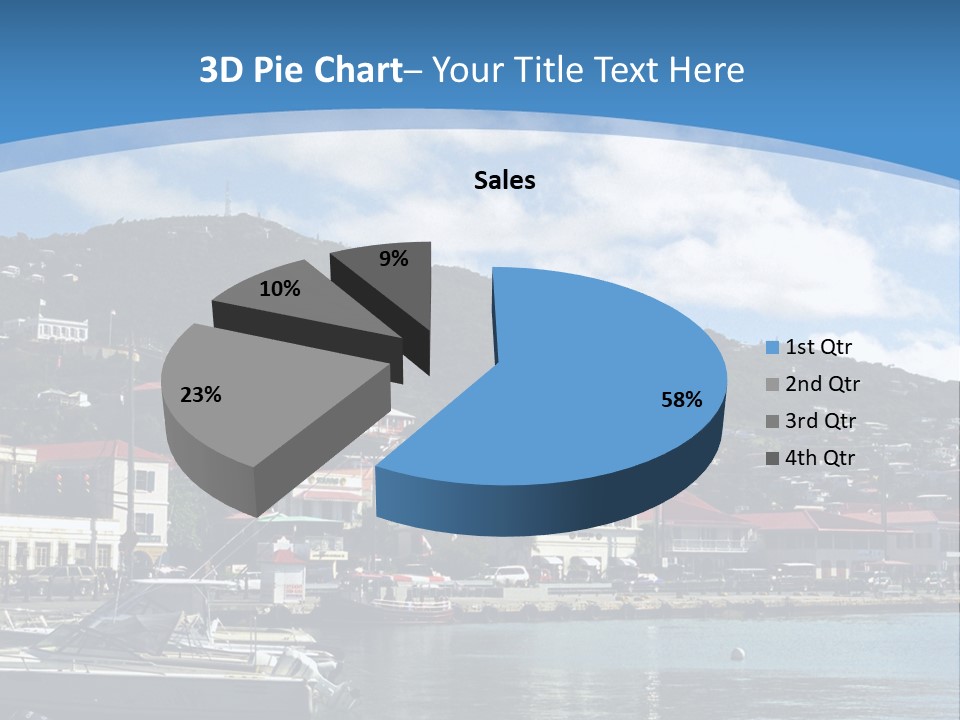 The Harbor Of St. Thomas, Us Virgin Islands PowerPoint Template