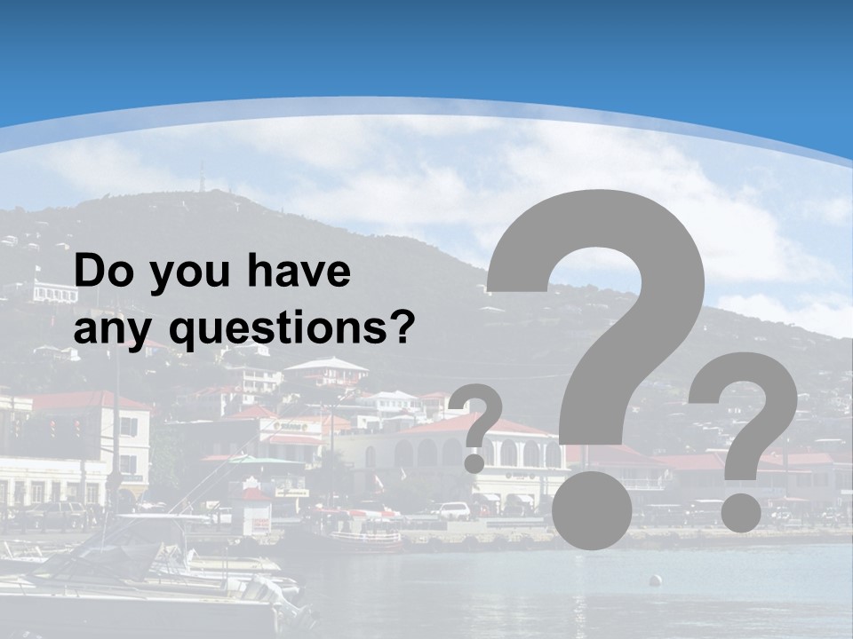 The Harbor Of St. Thomas, Us Virgin Islands PowerPoint Template