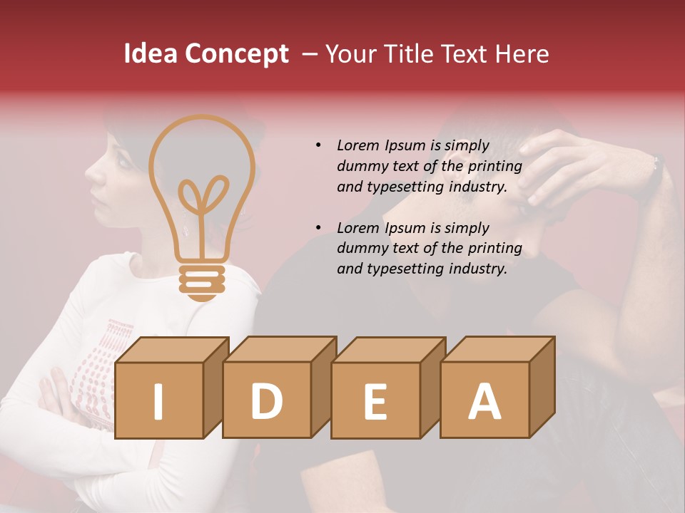 Relationship Difficulties: Young Couple Having A Fight PowerPoint Template