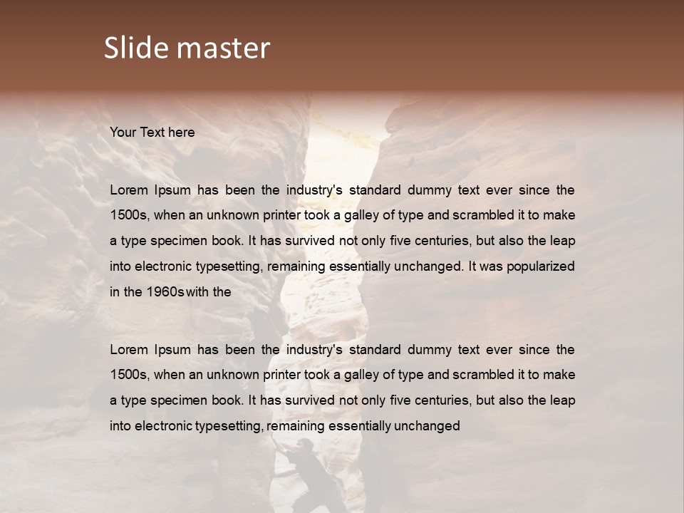 Girl Climbing In The Canyon Walls PowerPoint Template