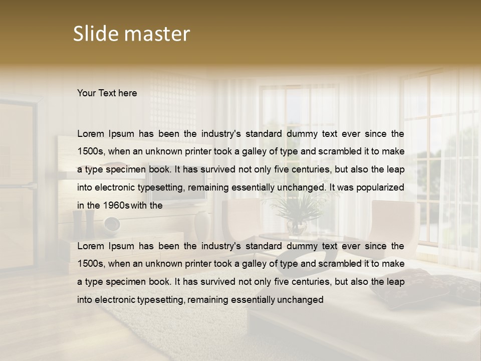 3D Rendering Of The Modern Bedroom PowerPoint Template