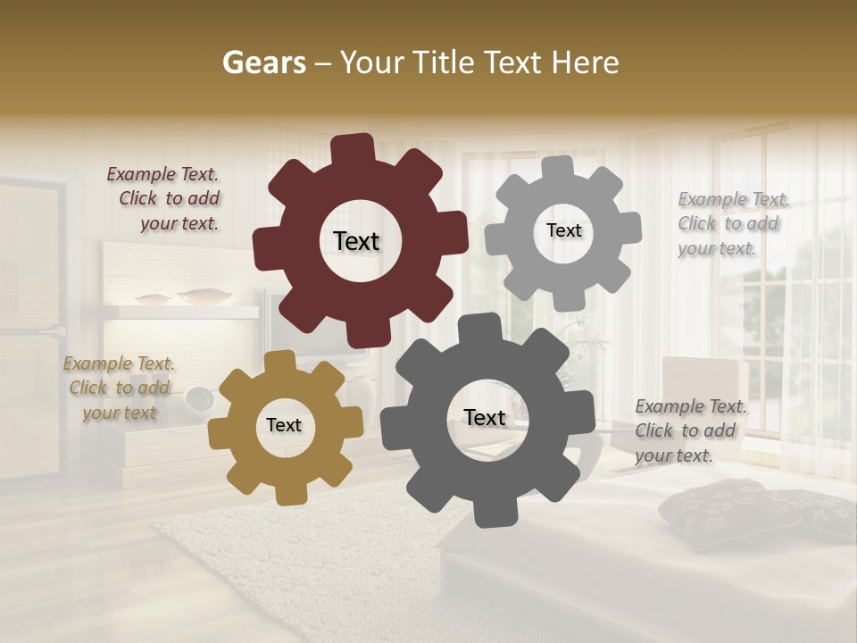 3D Rendering Of The Modern Bedroom PowerPoint Template