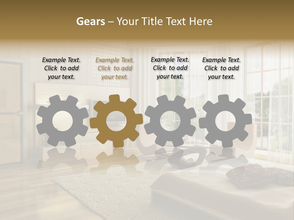 3D Rendering Of The Modern Bedroom PowerPoint Template