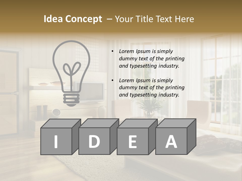 3D Rendering Of The Modern Bedroom PowerPoint Template