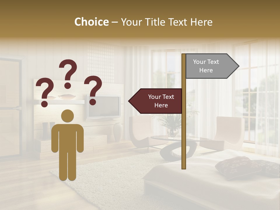 3D Rendering Of The Modern Bedroom PowerPoint Template