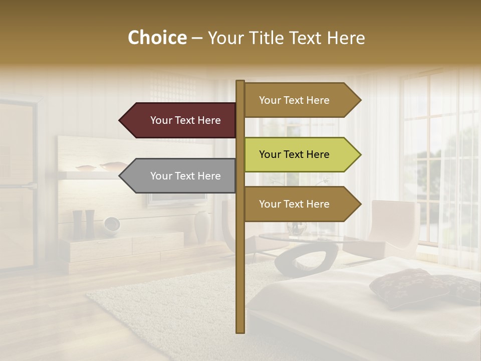 3D Rendering Of The Modern Bedroom PowerPoint Template
