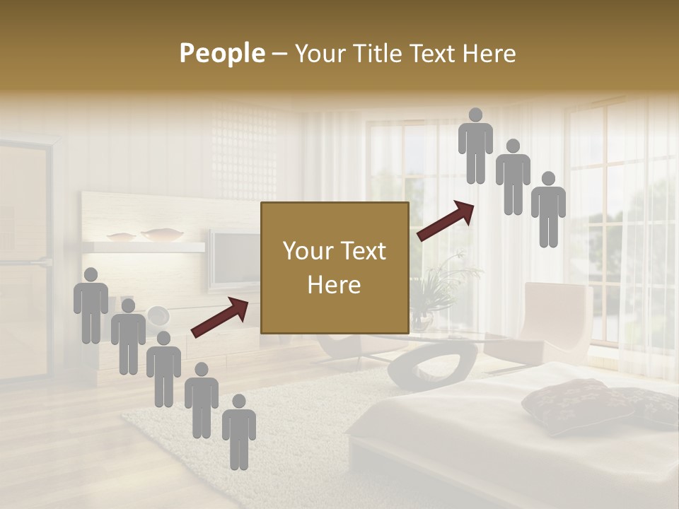 3D Rendering Of The Modern Bedroom PowerPoint Template