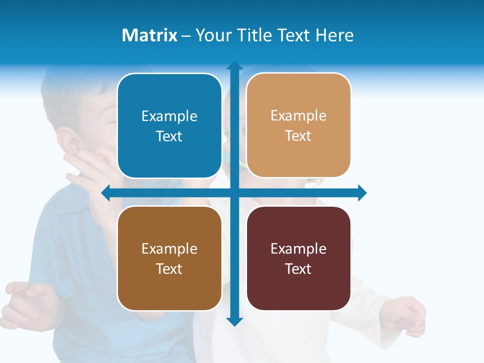 Children With Tooth Brushes PowerPoint Template