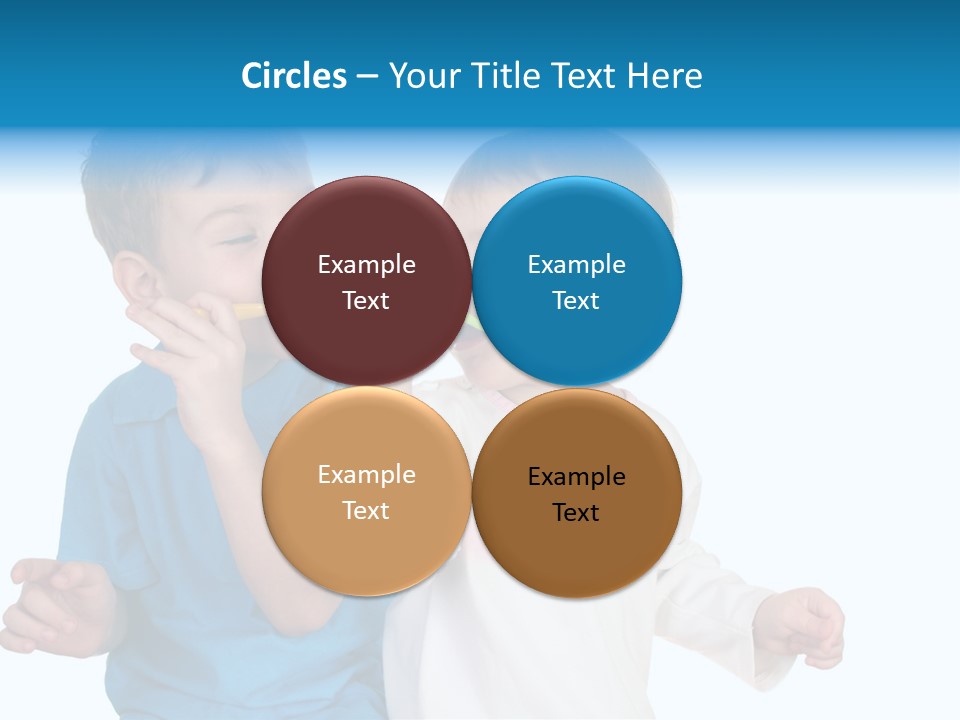 Children With Tooth Brushes PowerPoint Template