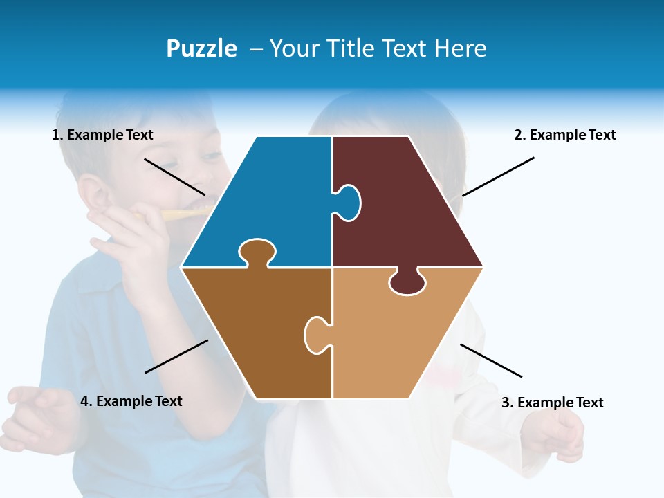 Children With Tooth Brushes PowerPoint Template