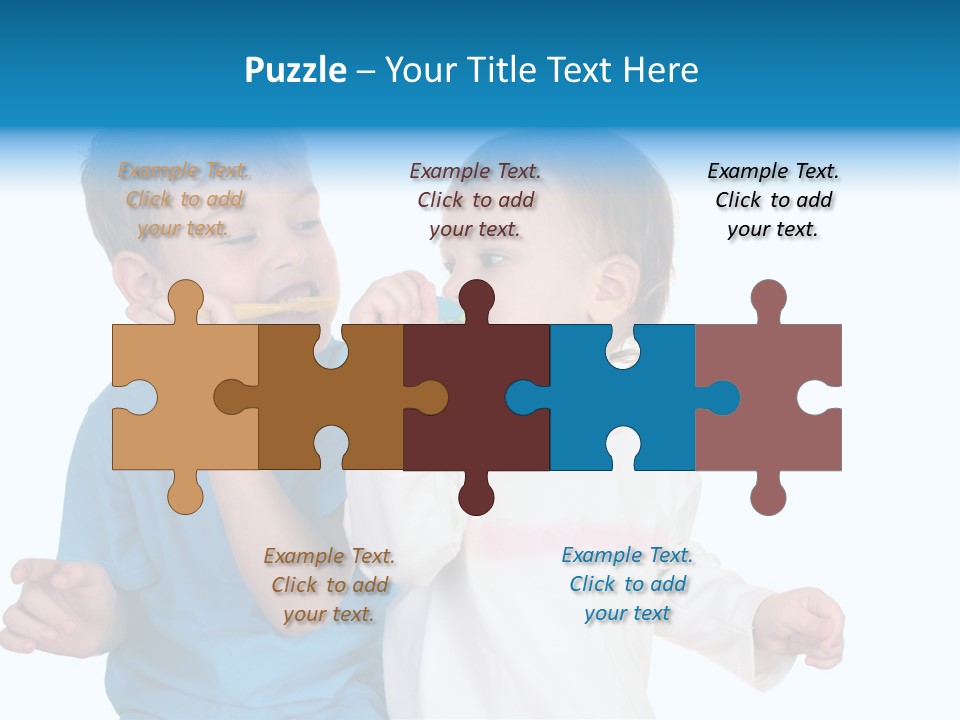 Children With Tooth Brushes PowerPoint Template