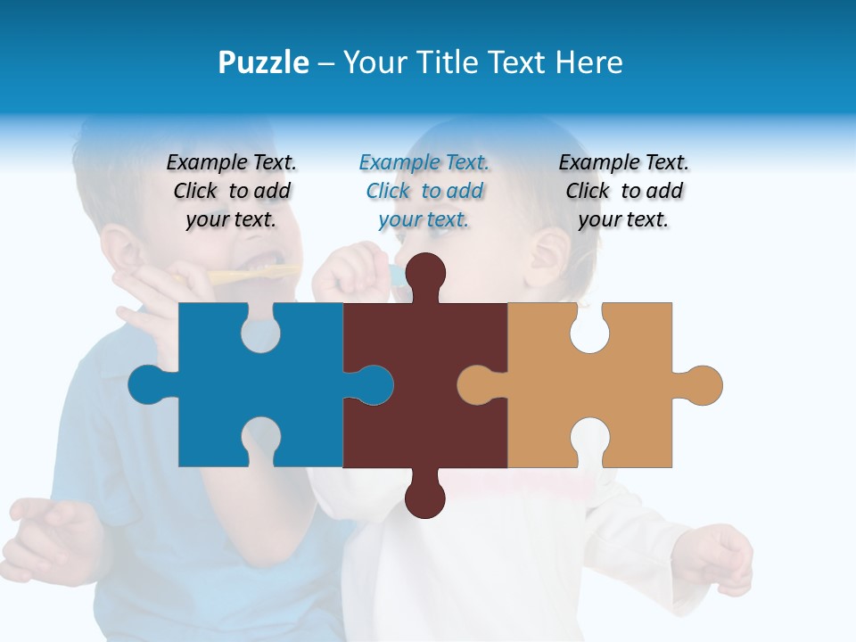 Children With Tooth Brushes PowerPoint Template