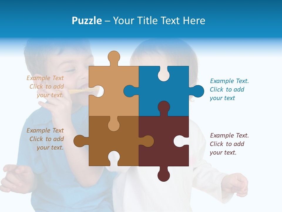 Children With Tooth Brushes PowerPoint Template