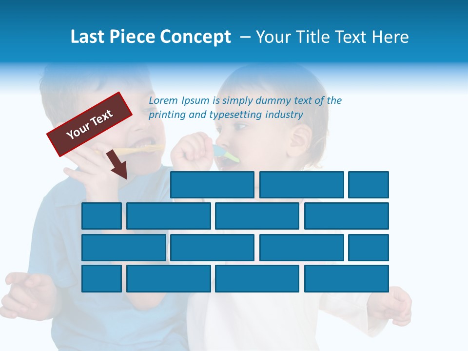 Children With Tooth Brushes PowerPoint Template