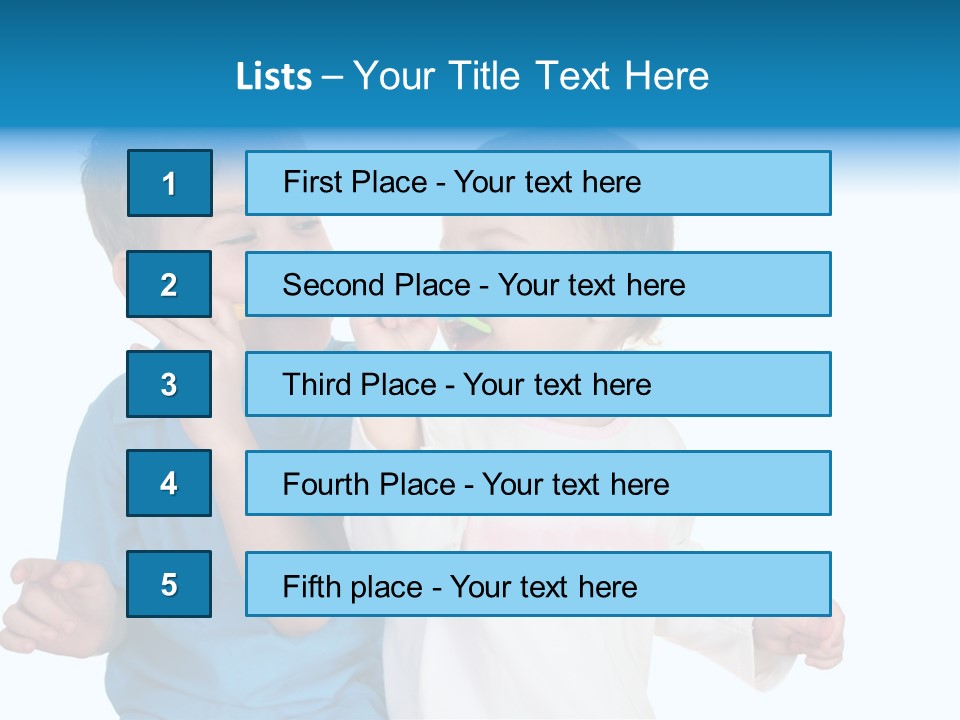 Children With Tooth Brushes PowerPoint Template