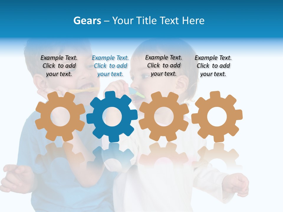 Children With Tooth Brushes PowerPoint Template