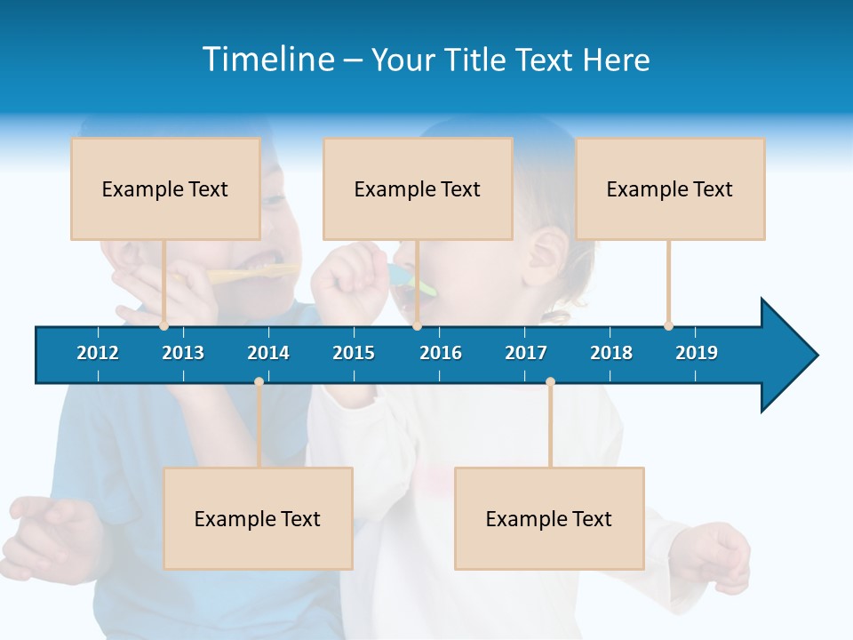 Children With Tooth Brushes PowerPoint Template
