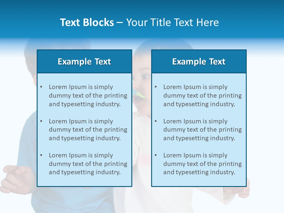 Children With Tooth Brushes PowerPoint Template
