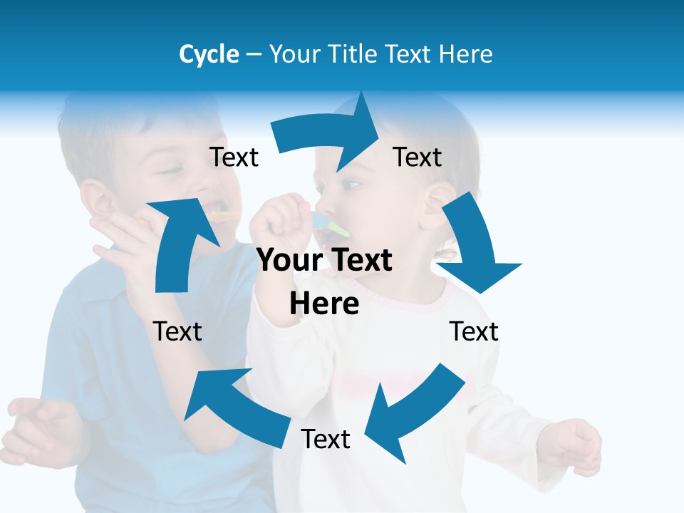 Children With Tooth Brushes PowerPoint Template