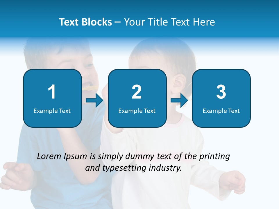 Children With Tooth Brushes PowerPoint Template