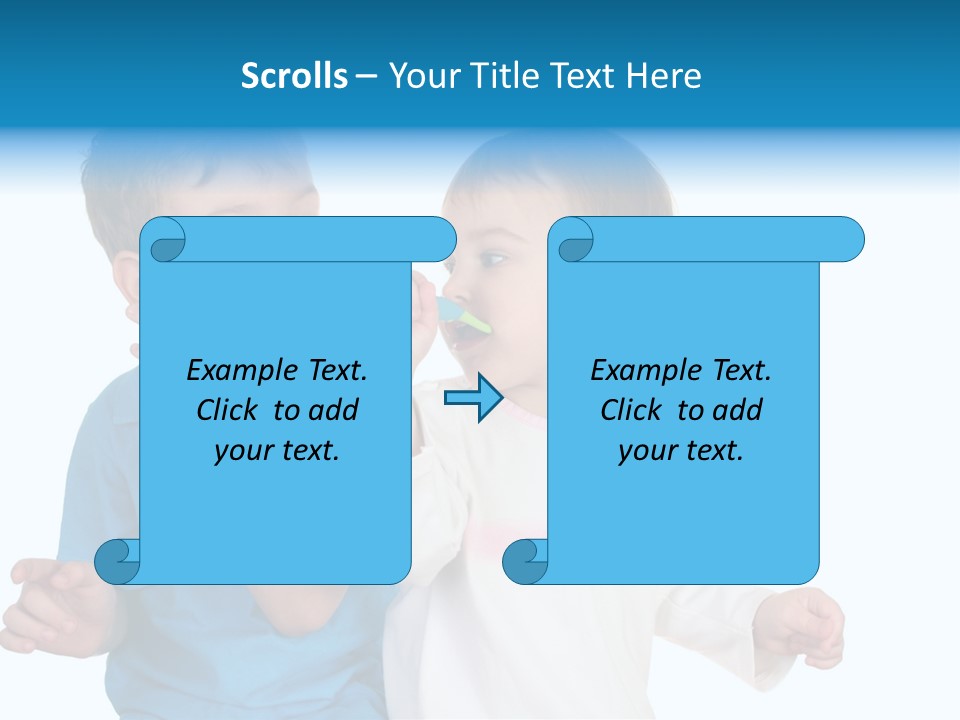 Children With Tooth Brushes PowerPoint Template
