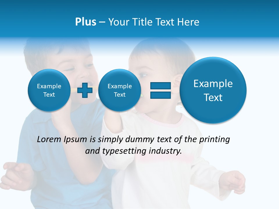 Children With Tooth Brushes PowerPoint Template